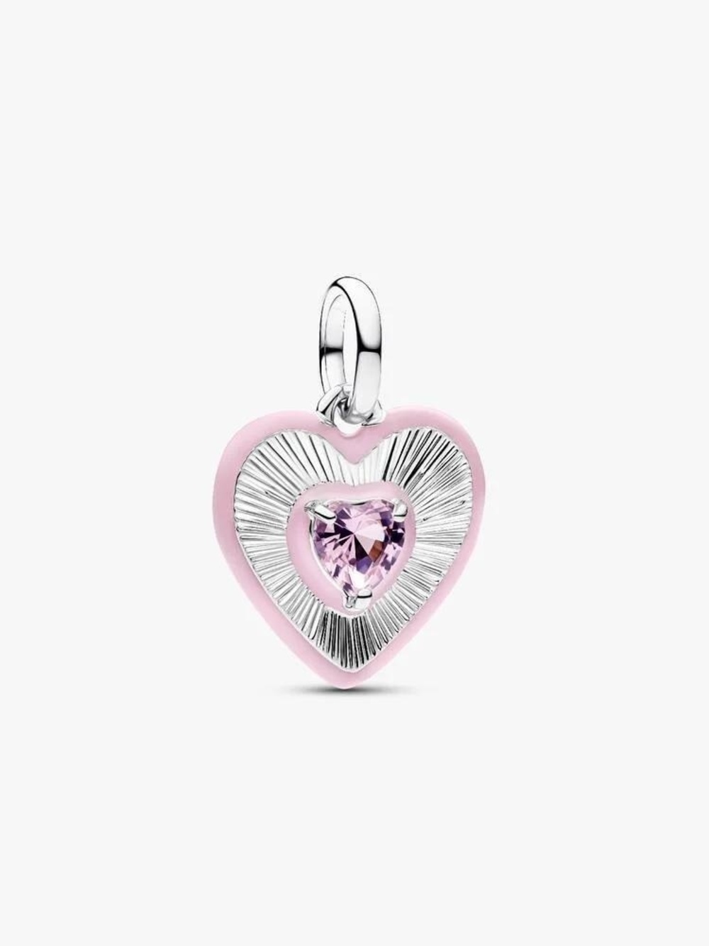 Pandora Radiating Pink Heart Medallion Charm